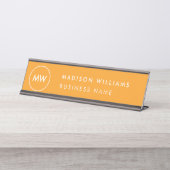 Bord voor minimale monogramnamen bureau naambordje (Voorkant)