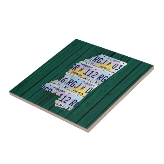 Bord voor Mississippi-licentie - Kaart keramische  Tegeltje (Zijkant)