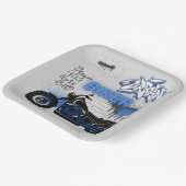 Bord voor motorfietsblauw en grijs papier (Gebogen)