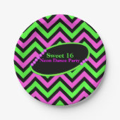 Bord voor Neon Chevron Custom Party-papier (Voorkant)