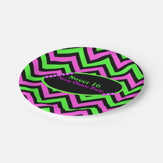 Bord voor Neon Chevron Custom Party-papier (Gekanteld)