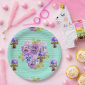 Bord voor patroonpapier van Aqua Pansy Flowers (Feest)