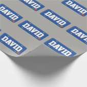 Bord voor persoonlijke blauwe en witte licentie cadeaupapier (Hoek)