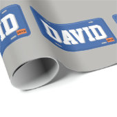 Bord voor persoonlijke blauwe en witte licentie cadeaupapier (Rol Hoek)