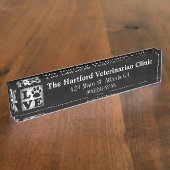 Bord voor persoonlijke veterinaire benaming naambordje (Zijkant)