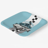 Bord voor raceauto's, groen, zwart en witpapier (Gebogen)