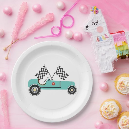 bord voor  raceauto's wegwerppapier (Feest)