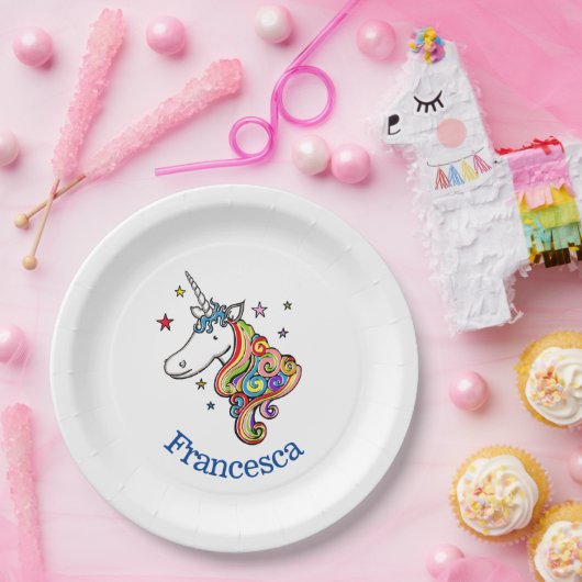 Bord voor regenboogUnicorn hartpapier (Feest)