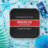 Bord voor rood en zwart Afstuderen (Feest)