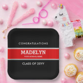 Bord voor rood en zwart Afstuderen (Feest)