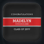 Bord voor rood en zwart Afstuderen<br><div class="desc">Aangepaste Borden voor zwart-wit en rood Afstuderen.</div>