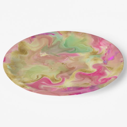 Bord voor roze, gouden, groene marmer (Gekanteld)