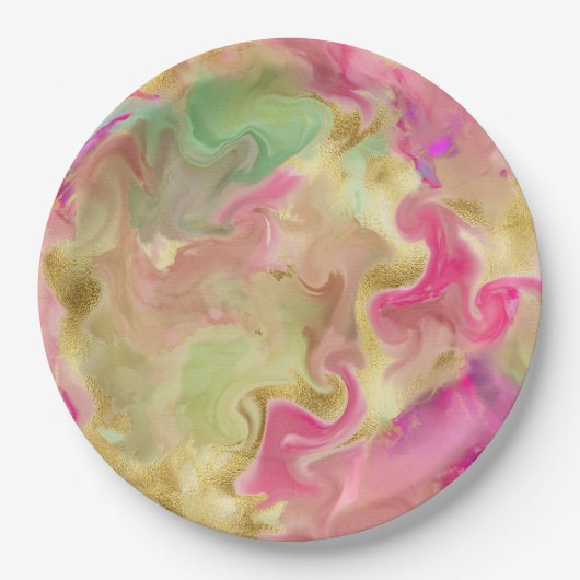 Bord voor roze, gouden, groene marmer (Voorkant)