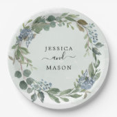 Bord voor usty Blue Eucalyptus Wedding Shower Pape (Voorkant)