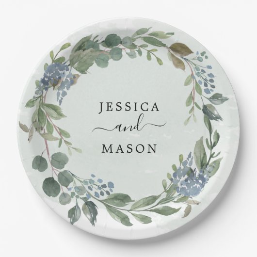 Bord voor usty Blue Eucalyptus Wedding Shower Pape (Voorkant)
