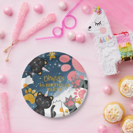 Bord voor verjaardagspapier van magische caticorn (Feest)