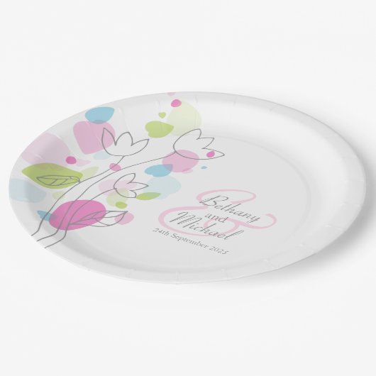 Bord voor verwant bont, bloesems, aangepast papier (Gekanteld)