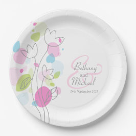 Bord voor verwant bont, bloesems, aangepast papier