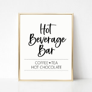 Bord voor warme drank thee koffie warme chocolade  poster