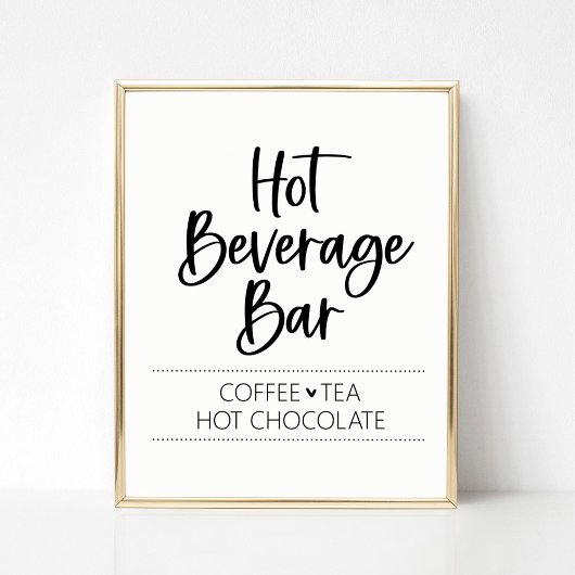 Bord voor warme drank thee koffie warme chocolade  poster
