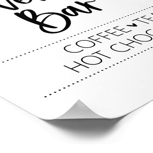 Bord voor warme drank thee koffie warme chocolade  poster (Hoek)