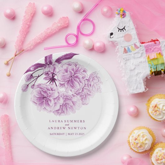 Bord voor weddenschap met paarse bloesem (Feest)