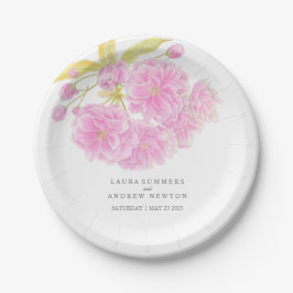 Bord voor weddenschapsroze kersen bloesem