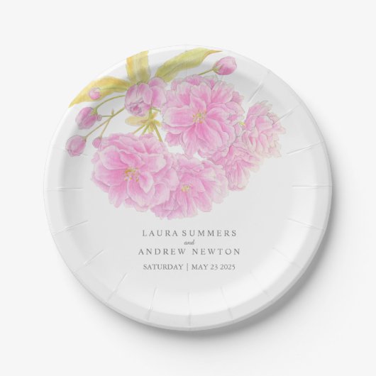 Bord voor weddenschapsroze kersen bloesem (Voorkant)