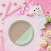 Bord voor wegwerppapier met kraft- en mintpastel (Feest)