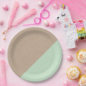 Bord voor wegwerppapier met kraft- en mintpastel (Feest)