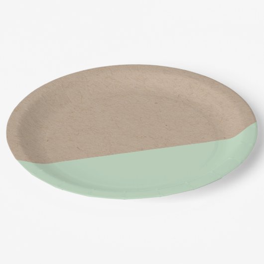 Bord voor wegwerppapier met kraft- en mintpastel (Gekanteld)