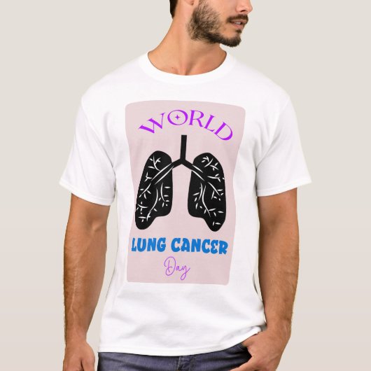 Bord voor Wereld Longkankerdag T-shirt (Voorkant)