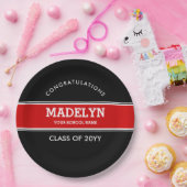 Bord voor zwart-wit en rood Afstuderen (Feest)