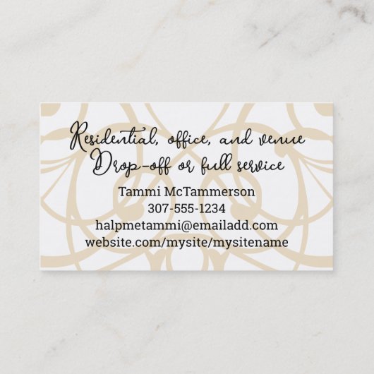 Bord vork napkin chef catering visitekaartje (Achterkant)