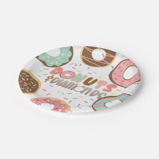 Bord Vrijgezellenfeest donuts & Diamonds (Gekanteld)