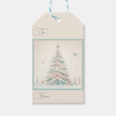  bord Vrolijk kerstfeest Cadeaulabel (Voorkant)