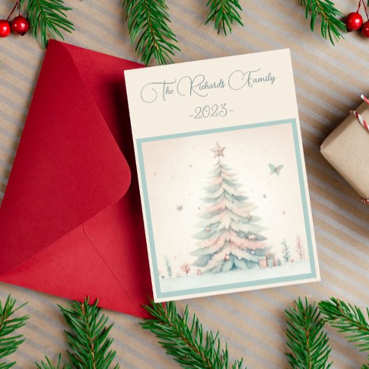  bord Vrolijk kerstfeest Gepersonaliseerd Feestdagenkaart