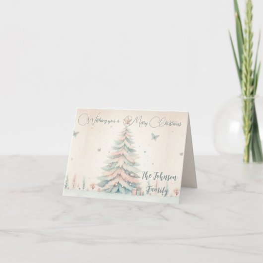  bord Vrolijk kerstfeest gepersonaliseerde groet Kaart (Voorkant)