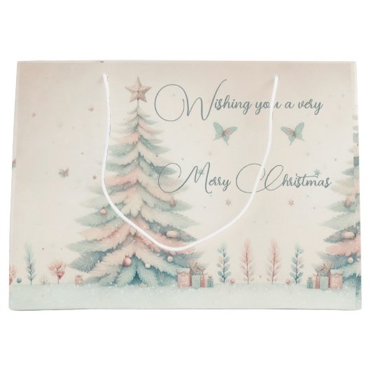  bord Vrolijk kerstfeest Groot Cadeauzakje (Voorkant)