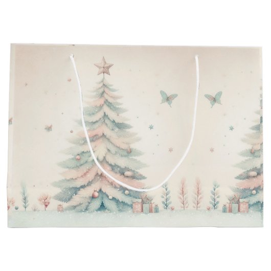  bord Vrolijk kerstfeest Groot Cadeauzakje (Achterkant)