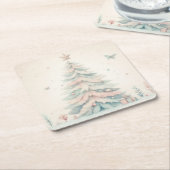  bord Vrolijk kerstfeest Kartonnen Onderzetters (Schuin)