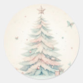  bord Vrolijk kerstfeest Ronde Sticker (Voorkant)