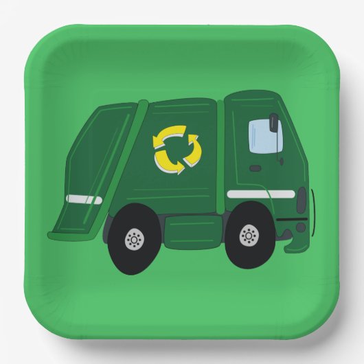 Bord vuilniswagen - Birthday Party Paper (Voorkant)