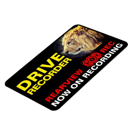 Bord Waarschuwing voor DRIVE-REGISTRATIE (LION) Magneet (Linkerzijde)