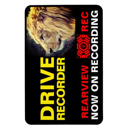 Bord Waarschuwing voor DRIVE-REGISTRATIE (LION) Magneet (Verticaal)