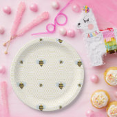 Bord waterverf bijenpatroon (Feest)