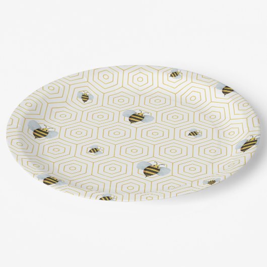 Bord waterverf bijenpatroon (Gekanteld)