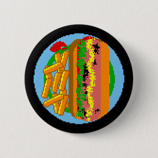 Bord Wienerwurst Pixel Ronde Button 5,7 Cm