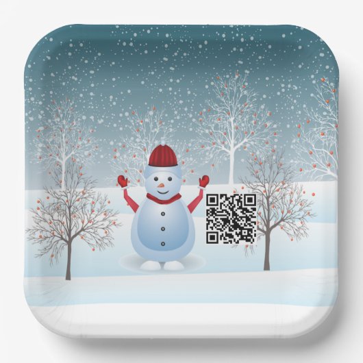Bord winterkerstsnowmanpapier (Voorkant)