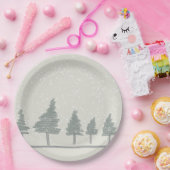 Bord wintersneeuwscène met kerstfeest (Feest)